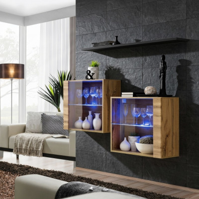 Moderne meubels Luxe wandmeubel 130 cm woonkamer inrichting Compleet set van 3 stuks.