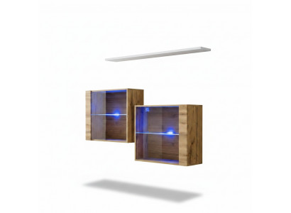 Bruin set van 3 stuks woonwand luxe woonkamerset houten wandrekmeubel nieuw