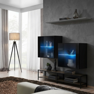 Woonwand Houten Meubels Inrichting Luxe Designer Compleet Set 3-delig Wandrek.