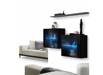 Woonwand Houten Meubels Inrichting Luxe Designer Compleet Set 3-delig Wandrek.