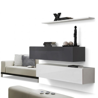 2x Kasten Woonkamer Set Luxe Design Inrichting Muurrek Houten Meubels Woonkamer