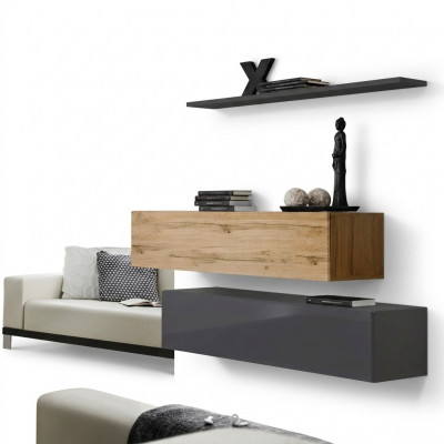 Woonkamer Wandmeubel Set 3-delig Groep Garnituur Kast Hout Meubels Wandplank --> Woonkamer Wandmeubel Set 3-delig Groep Garnituur Kast Hout Meubels Wandplank