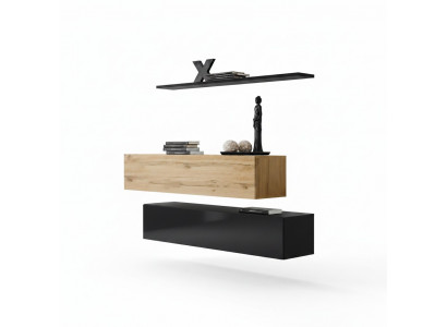 Woonkamer meubels Luxe muurunit 130 cm Designer set 3-delig wandkast.