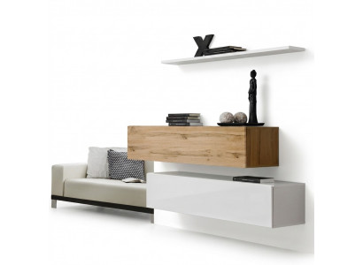 Wandmeubel 130 cm Designer 2x Wandkastenset meubilair hout woonkamer