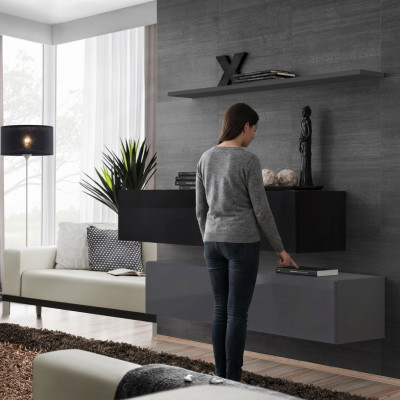 Woonkamer wandplank dressoir woonwanden muurkast complete set 3-delig nieuw Woonkamer wandplank dressoir woonwanden muurkast complete set 3-delige nieuwe