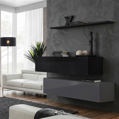 Woonkamer wandplank dressoir woonwanden muurkast complete set 3-delig nieuw Woonkamer wandplank dressoir woonwanden muurkast complete set 3-delige nieuwe