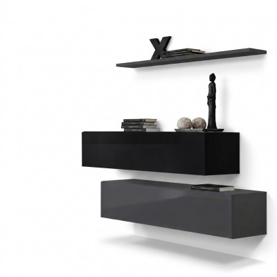 Woonkamer wandplank dressoir woonwanden muurkast complete set 3-delig nieuw Woonkamer wandplank dressoir woonwanden muurkast complete set 3-delige nieuwe