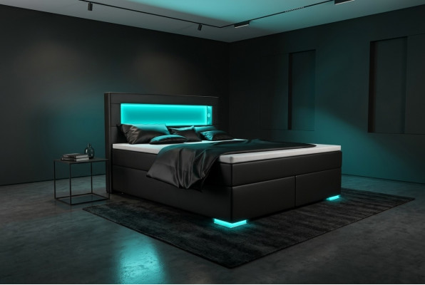 Slaapkamer bed textiel luxueuze bekleding inrichting 180x200 meubels tweepersoonsbed nieuw.