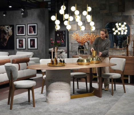 Ontwerp Eetkamer Set 5-delig. Moderne inrichting Hout Tafel 4x Stoelen Set Nieuw