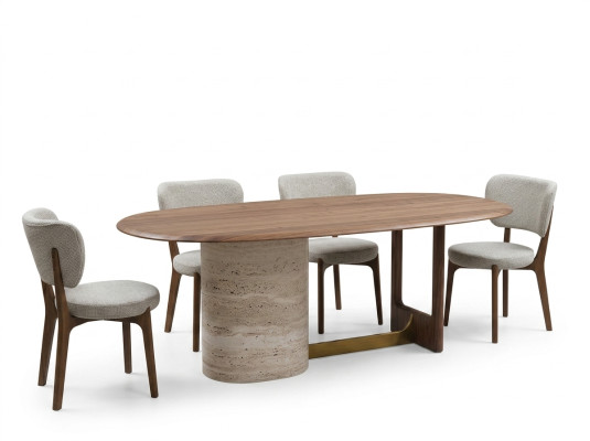 Ontwerp Eetkamer Set 5-delig. Moderne inrichting Hout Tafel 4x Stoelen Set Nieuw