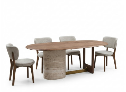 Ontwerp Eetkamer Set 5-delig. Moderne inrichting Hout Tafel 4x Stoelen Set Nieuw