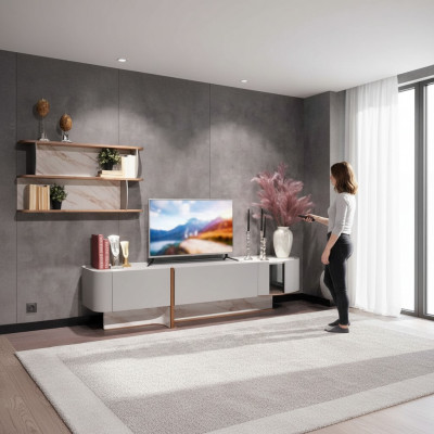 Woonkamerset Luxe woonkamerwand tv-standaard dressoir Nieuwe wandplank