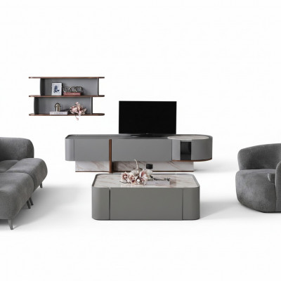Woonkamer set hout interieur luxe woonkamer tv-standaard design wandplank