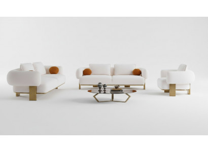Sofaset 2x Driepersoons Zitkussenbankstel 3-delige Ontwerpbank Nieuwe Woonkamer