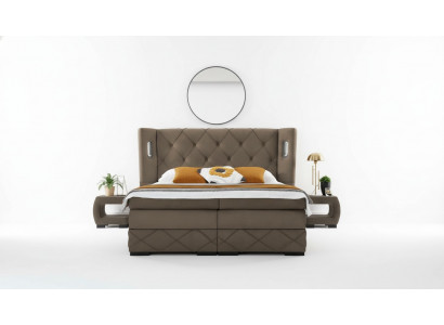 2x Nachtkastjes Slaapkamer Compleet 3-delig Luxe Bed Modern Inrichting Hout