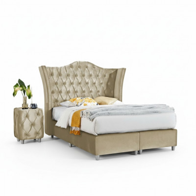 Luxe slaapkamer gestoffeerd bed 2x nachtkastjes bed 3-delige set design meubels