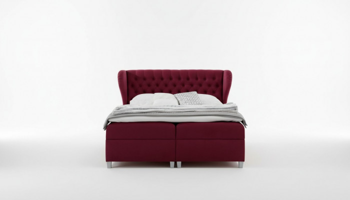 Luxe boxspringbed dubbele bedden houten inrichting gestoffeerd bed modern design