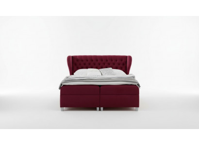Luxe boxspringbed dubbele bedden houten inrichting gestoffeerd bed modern design