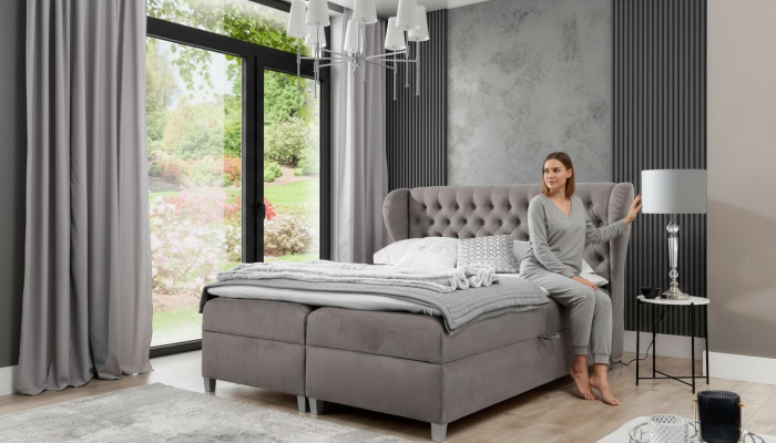 Chesterfield boxspringbed Luxe slaapkamerinrichting Modern gestoffeerd bed