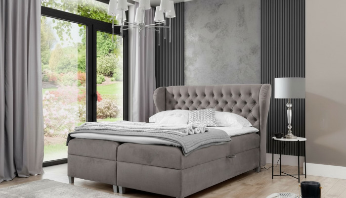 Chesterfield boxspringbed Luxe slaapkamerinrichting Modern gestoffeerd bed