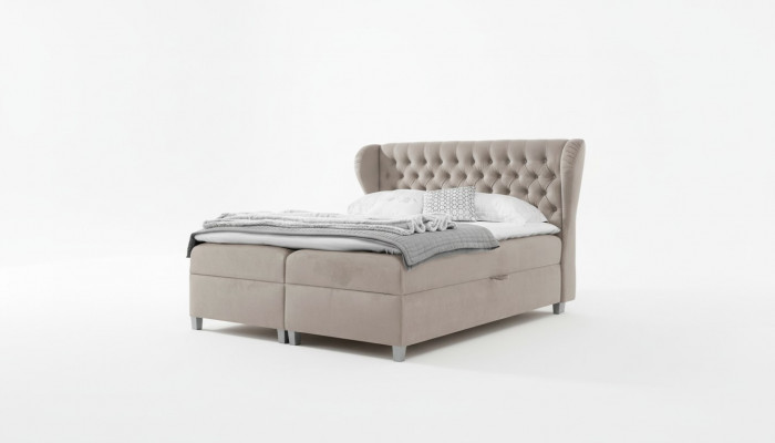Luxe tweepersoonsbed Chesterfield slaapkamer inrichting gestoffeerd bed Modern meubilair