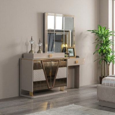 Moderne make-uptafel luxe meubels spiegel Nieuwe inrichting slaapkamer