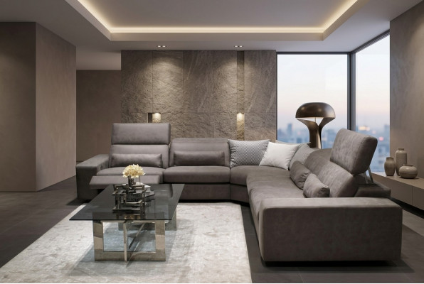 Bank L-vorm Moderne hoekbank Woonkamerset Inrichting Design Salontafel