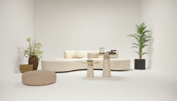 Woonkamer set Bank Vierzitter Bank Salontafel Voetenbank Textiel Meubels Woonkamerset Bank Vierzitterbank Salontafel Voetenbank Stoffering Meubels