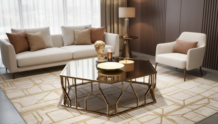 Modern salontafel ontwerp inrichting design meubels glazen tafel woonkamer