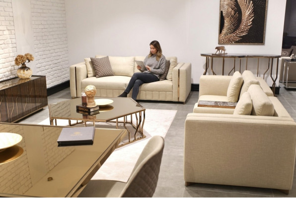 Woonkamerset Bankstel Tweezitter Modern Bankstel Driezitter Beklede meubels Salontafel  Woonkamerset Bankstel Tweezitter Modern Bankstel Driezitter Beklede meubels Salontafel