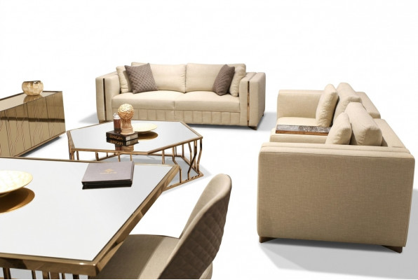 Woonkamerset Bankstel Tweezitter Modern Bankstel Driezitter Beklede meubels Salontafel  Woonkamerset Bankstel Tweezitter Modern Bankstel Driezitter Beklede meubels Salontafel