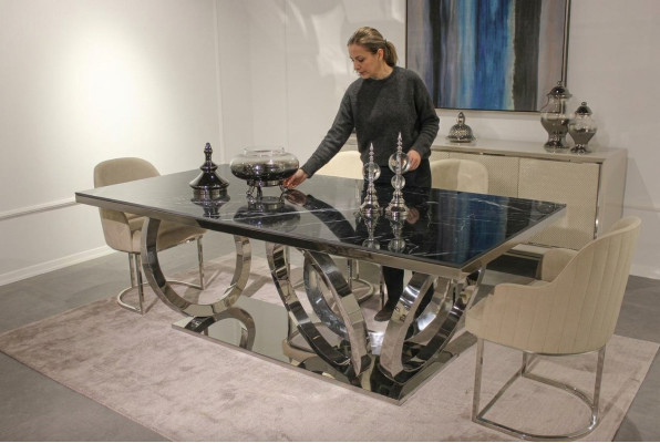 Moderne inrichtingsset Luxe meubels Eettafel Nieuw 4 stoelen Ontwerp dressoir