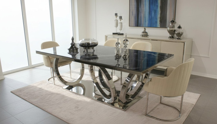 Moderne inrichtingsset Luxe meubels Eettafel Nieuw 4 stoelen Ontwerp dressoir