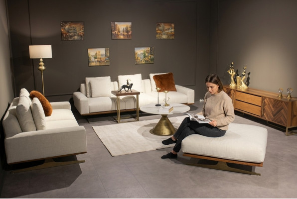 Woonkamer Set 6-delig Compleet Design Modern Bankstel Driepersoons Salontafel