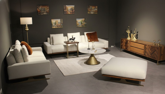 Woonkamer Set 6-delig Compleet Design Modern Bankstel Driepersoons Salontafel