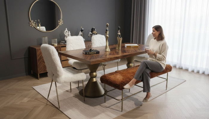 Eetkamer set Eettafel 4 stoelen Zitbank Moderne set Luxe eetgroep