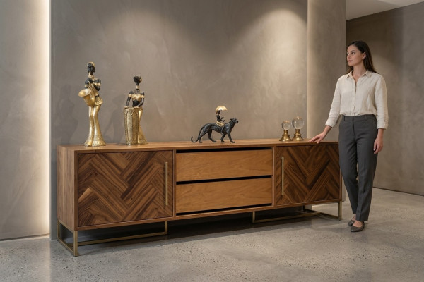 Braun TV-standaard RTV dressoir Woonkamermeubels Modern Luxe Nieuw