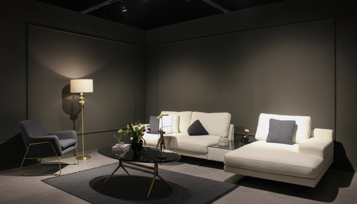 Ontwerp woonkamer compleet 3-delige textielbankstel moderne salontafel
