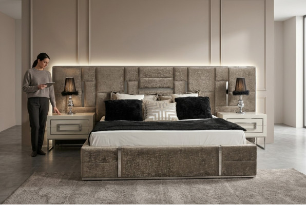 Luxe slaapkamermeubels Compleet meubilair 3-dlg Tweepersoonsbed 2x nachtkastjes