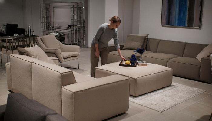 Woonkamerset 4-delig Luxe Inrichting Bankstel Design Hoekbank  Woonkamerset 4-delig Luxe Inrichting Bankstel Design Hoekbank
