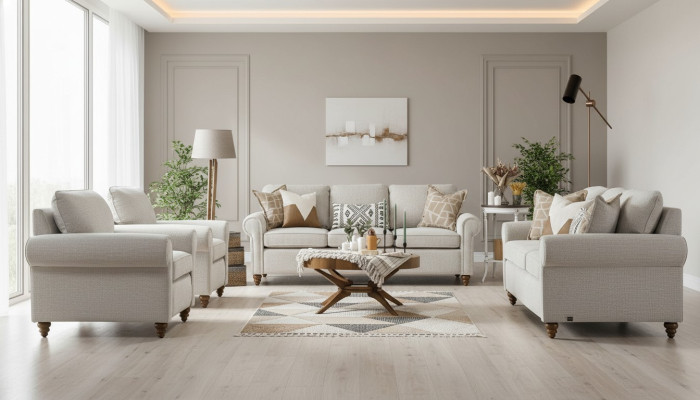 Woonkamer bankstel Modern Design Meubels 2x Bank Driezits 2x Fauteuil