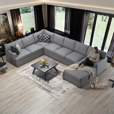 Modern Design Meubels Bank U-vorm Grijs Hoekbank Woonkamer Inrichting Nieuw