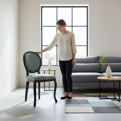 Klassieke Groene Stoel Eetkamer Inrichting Nieuwe Luxe Meubels Houten Stoel
