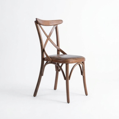 Houten designstoel luxe eetkamermeubilair bruin nieuw inrichting