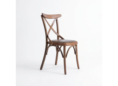 Houten designstoel luxe eetkamermeubilair bruin nieuw inrichting