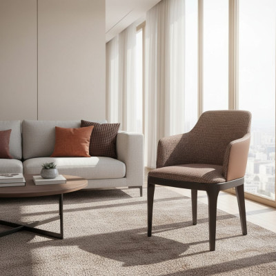 Ontwerp loungestoel met armleuningen eetkamer gestoffeerde stoelen Nieuw