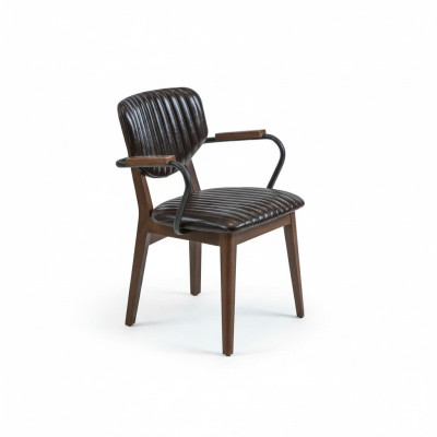 Luxe stoel met armleuningen Eetkamerstoel Meubels Gestoffeerde zitting Modern Inrichting.