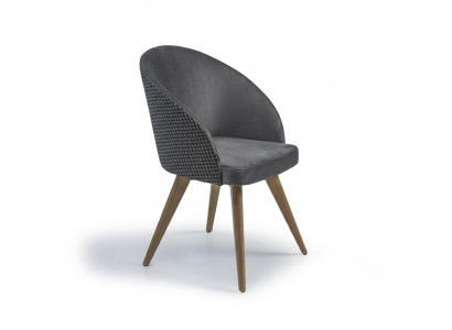 Ontwerper Luxe Eetkamerstoel met Armleuningen Grijs Modern Gestoffeerde Zitting