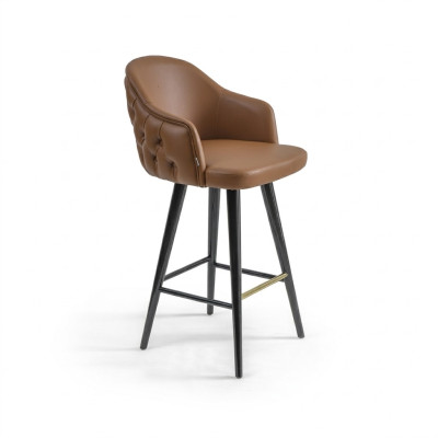 Luxe Chesterfield barkruk bruin stoel kruk bar modern nieuw meubilair
