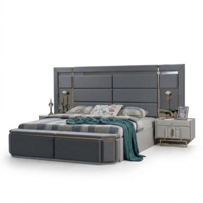 Slaapkamer Complete Bed 2x Nachttafels Nieuwe Luxe Meubelset Inrichting